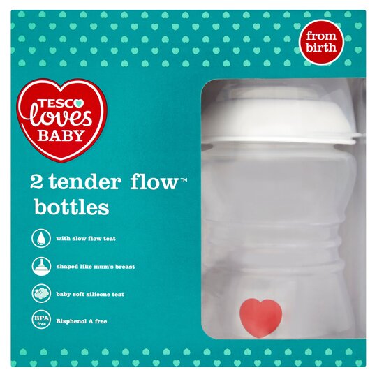 Deidentified Loves Baby 2 Tender Flow Bottles RRP £4.99 CLEARANCE XL £0.99